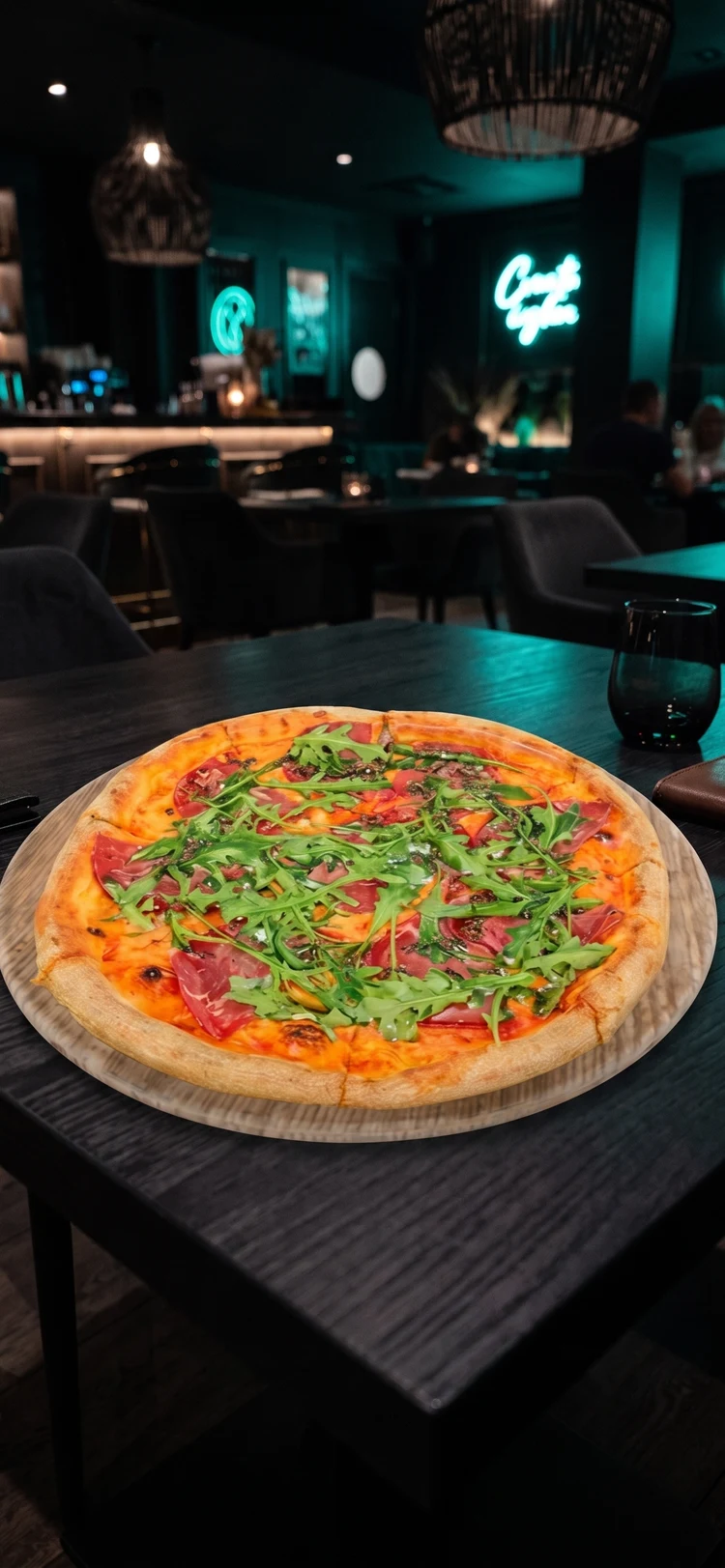 A dish shown as a life-size AR hologram on the table
